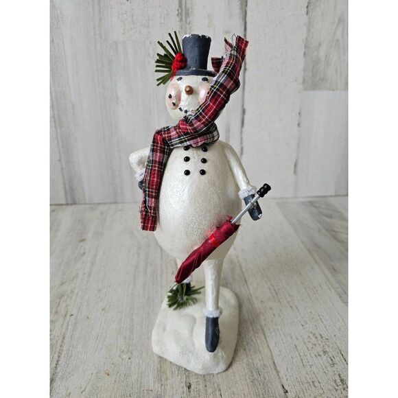 Snowman umbrella large decor figurine statue Xmas - Picture 1 of 9